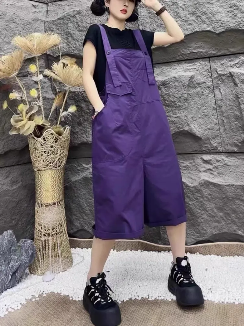 Women's Vintage-Inspired  Retro Small Straight Bib's Overalls Dungarees