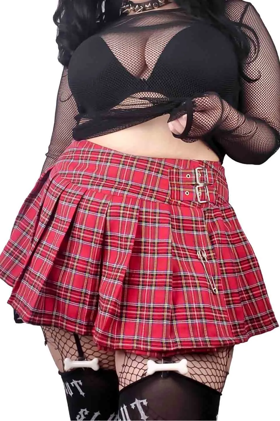 World's End Pleated Mini Skirt Red