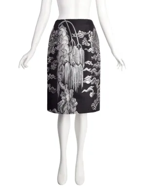 Yves Saint Laurent by Tom Ford Vintage AW2004 Iconic Chinoiserie Scenic Jacquard Skirt